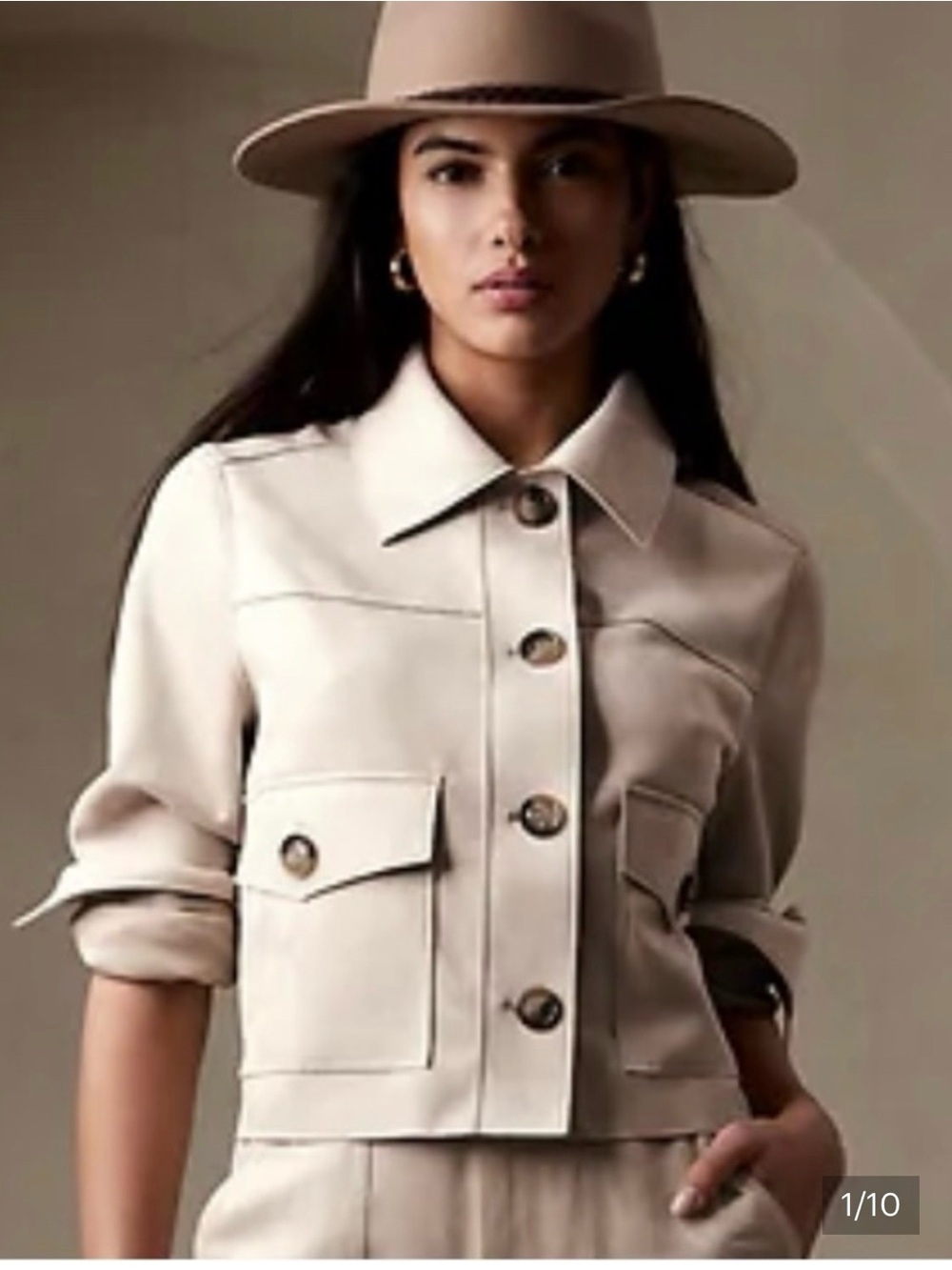 Banana Republic Vegan Suede Cropped Jacket